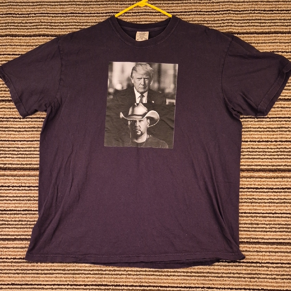 TRUMP x Jason Aldean Black US President Country Music Cotton Sz XL Mens‎ T-Shirt